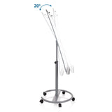 20° tilt adjustment of the MULTIBOARD whiteboard on a grey mobile stand by hjh OFFICE