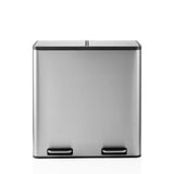 Silver Clean 13 S wastepaper bin with two compartments and foot pedals by hjh OFFICE – 360-degree view (front view 0°)