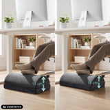 Height comparison of the Podi Velvet 1 footrest with 10 cm and 15 cm by hjh OFFICE (AI-generated image)