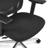 Black seat and armrests of the Ergosento Professional Office Chair with a glossy base by hjh OFFICE