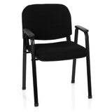 Black Four-legged chair XT 650 with armrests and padded seat by hjh OFFICE – 360-degree view (front view 20°)