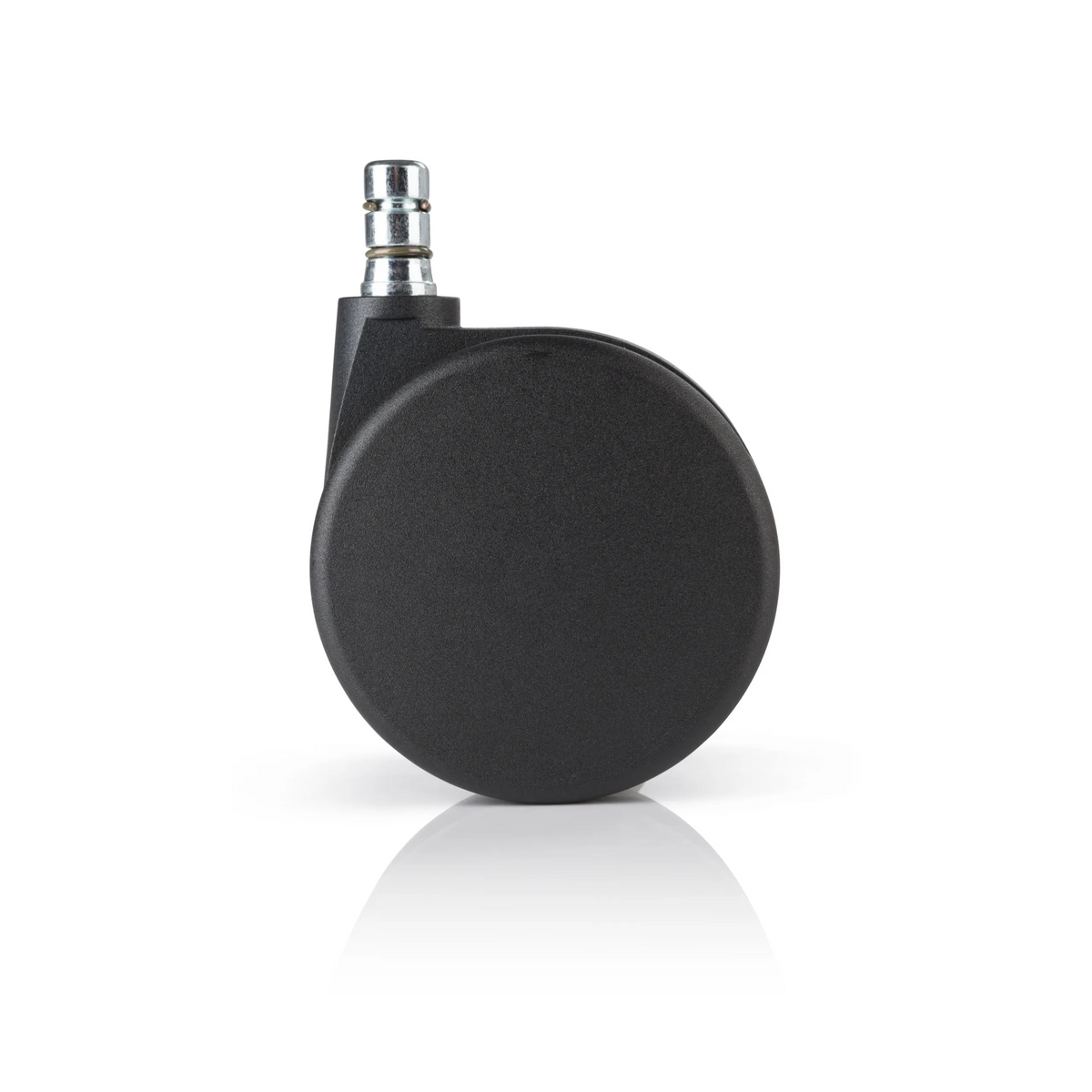 Black Castors 5x ROLO No-Noise 11mm/75mm for carpets with metal pin by hjh OFFICE – 360-degree view (rear view 180°)