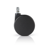 Black Castors 5x ROLO No-Noise 11mm/75mm for carpets with metal pin by hjh OFFICE – 360-degree view (rear view 180°)