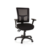 Black Professional Executive Chair IMPACT PRO with mesh back and five-caster base by hjh OFFICE – 360-degree view (front view 20°)