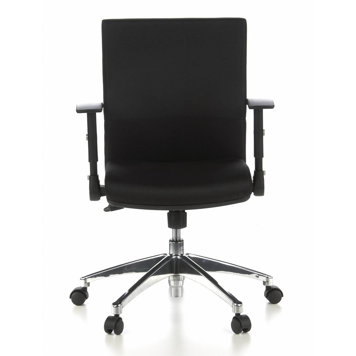 Black Professional Office Chair LAGUNA PRO with armrests and a five-caster base by hjh OFFICE – 360-degree view (front view 0°)
