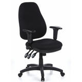 Black Professional Office Chair ZENIT PRO with armrests and five-caster base by hjh OFFICE – 360-degree view (front three-quarter view 40°)