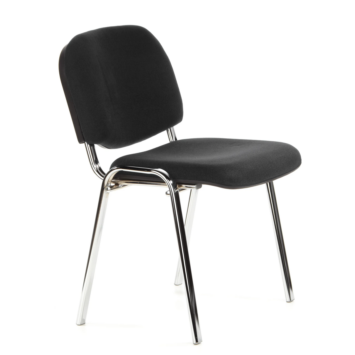 Black Four-legged chair XT 600 C with padded seat and backrest by hjh OFFICE – 360-degree view (front three-quarter view 60°)