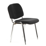 Black Four-legged chair XT 600 C with padded seat and backrest by hjh OFFICE – 360-degree view (front three-quarter view 60°)