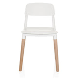 White Four-legged chair SCANDI E with wooden legs by hjh LIVING – 360-degree view (front view 0°)
