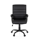 Black Home Office Executive Chair ERGOSMOOTH BIG with quilted upholstery and five-caster base by hjh OFFICE – 360-degree view (front view 0°)