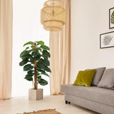 Green Artificial plant EPIPREMNUM in a square concrete pot by hjh OFFICE