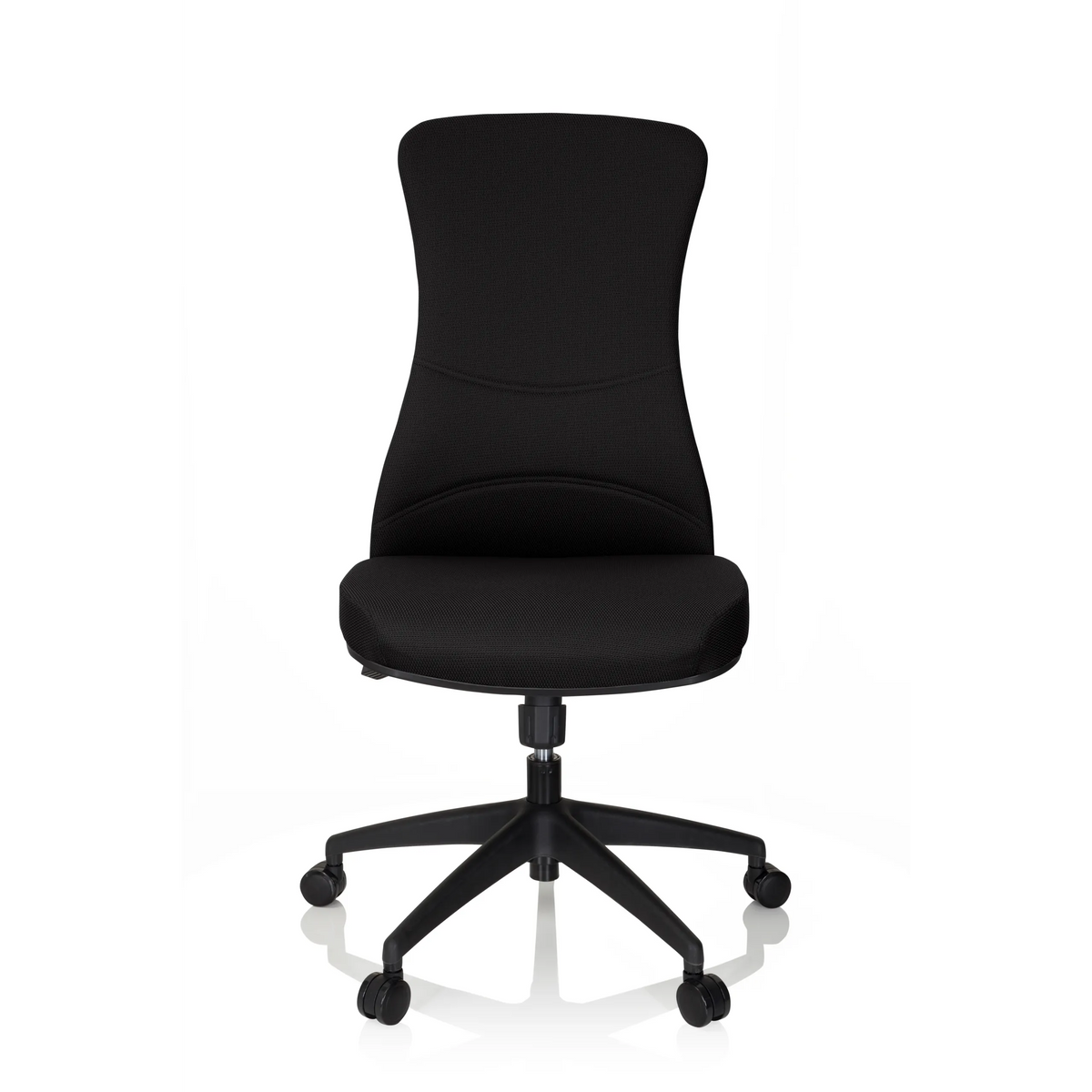 Black Professional Office Chair OFFICE XT with star base and five castors by hjh OFFICE – 360-degree view (front view 0°)