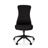Black Professional Office Chair OFFICE XT with star base and five castors by hjh OFFICE – 360-degree view (front view 0°)