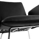 Seat and chrome base of the upholstered chair DESIGNIA V in black by hjh OFFICE