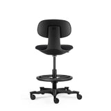 Rear view of the black Work Chair WORK MF2 with foot ring and castors by hjh OFFICE