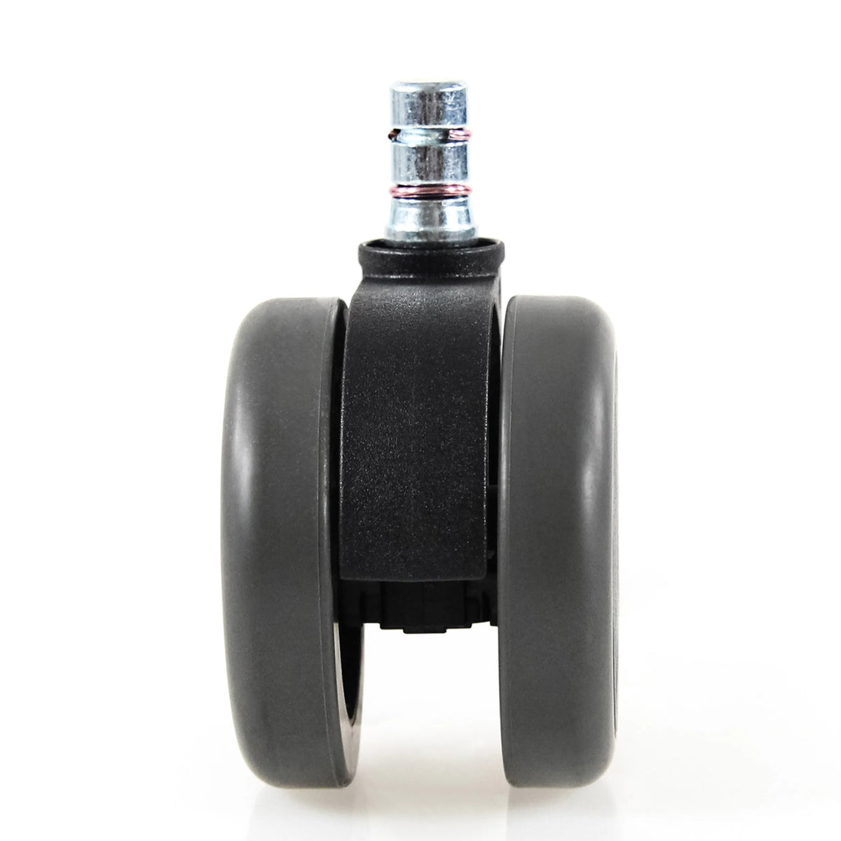 Single black castor 5x ROLO No-Noise 11mm/65mm for hard floors with metal pin by hjh OFFICE