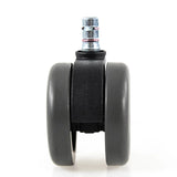 Single black castor 5x ROLO No-Noise 11mm/65mm for hard floors with metal pin by hjh OFFICE