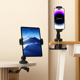 Mobile phone & tablet holder FLEXMOBI III in black with table mount by hjh OFFICE