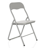 Grey Folding chair TUDELA BASIC with padded seat and backrest by hjh OFFICE – 360-degree view (front three-quarter view 45°)