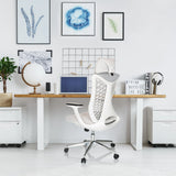 Grey Professional Office Chair FALEO W with white frame and mesh backrest by hjh OFFICE