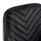 Black velvet cover with herringbone stitching of the Dining chair CHARVELLE by hjh LIVING