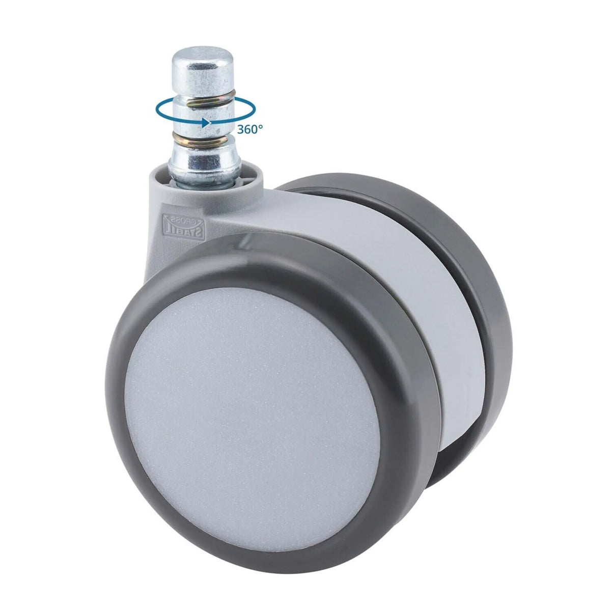 360-degree swivel castors 5x ROLO MOVE 60 11mm/60mm in white and grey for hard floors by hjh OFFICE