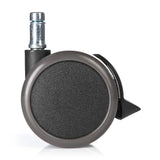 Black Castors 5x ROLO STOP 11mm/65mm for hard floors with locking brake by hjh OFFICE – 360-degree view (rear view 180°)
