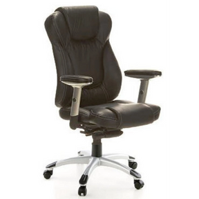 Black Professional Executive Chair EMBASSY 200 L with leather upholstery, armrests and silver base by hjh OFFICE