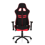 Black and red Gaming chair LEAGUE PRO I with two headrest openings and five-caster base by hjh OFFICE – 360-degree view (front view 0°)