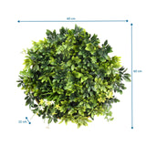 Dimensional drawing of the Plant mat LEAFLUXE WALL 2 with 60 × 60 cm and a depth of 22 cm by hjh LIVING