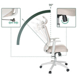 Adjustable backrest with 90 degree tilt angle of the Home Office Chair MIKEO W by hjh OFFICE