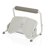 Light grey Footrest PODI FMW with a textured surface and a padded support by hjh OFFICE – 360-degree view (side profile 90°)