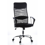 Black Home Office Executive Chair ARIA HIGH with mesh back and five-caster base by hjh OFFICE – 360-degree view (front view 20°)