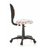 Swivel Chair – Children KIDDY TOP with colourful heart and flower pattern and five-caster base by hjh OFFICE – 360-degree view (side profile 100°)