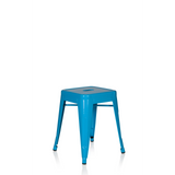 Light blue Bistro stool VANTAGGIO with square seat and struts by hjh OFFICE – 360-degree view (front three-quarter view 40°)