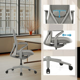 Grey High End Office Chair VERVIO with adjustable headrest and armrests by hjh OFFICE