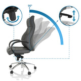 Adjustable backrest with 90-degree tilt and control lever of the Professional Executive Chair ELEGANCE I by hjh OFFICE