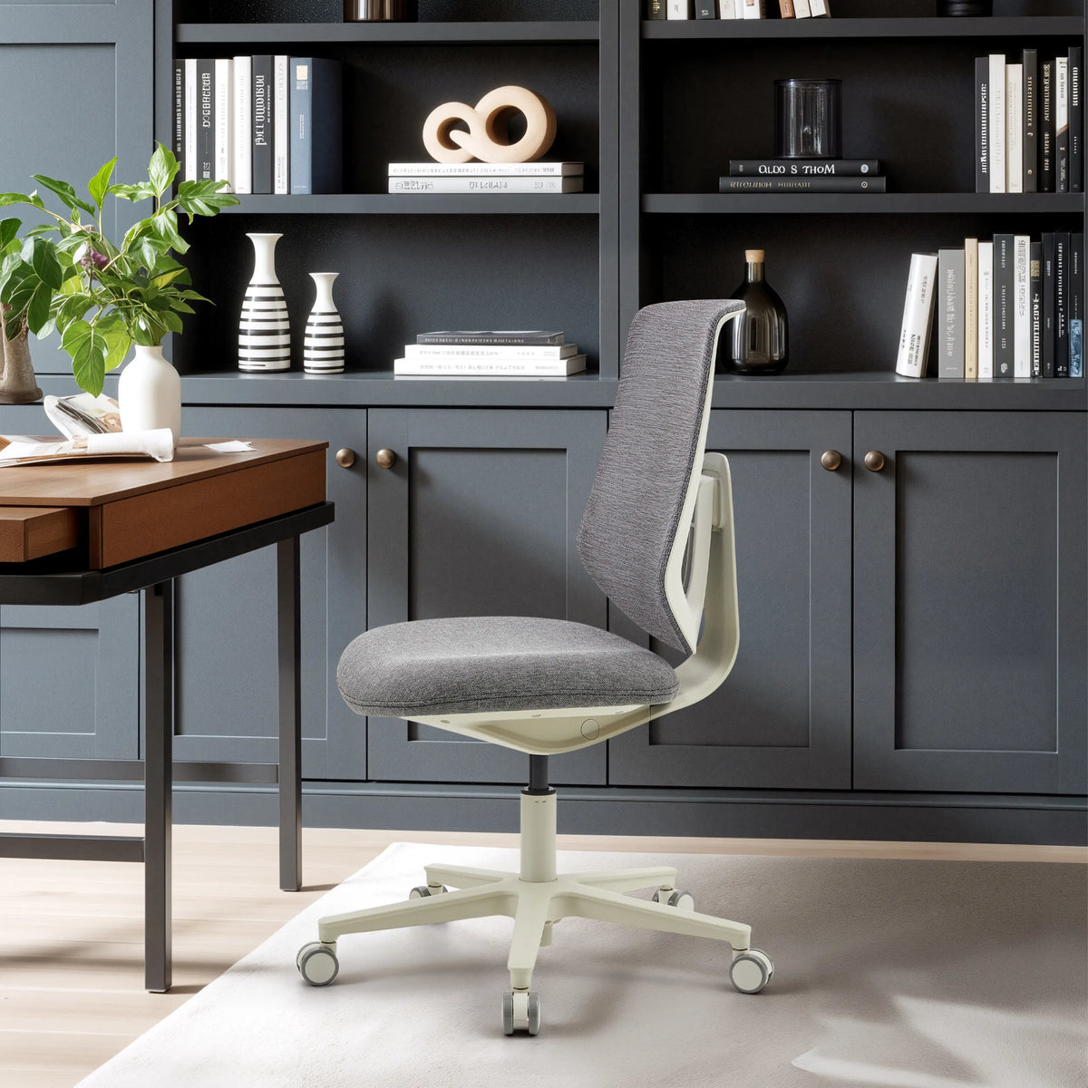 Grey Home Office Chair Sitflex Lady with light frame and castors by hjh OFFICE
