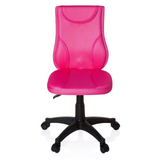 Pink Swivel Chair – Children KIDDY BASE with mesh back and black five-caster base by hjh OFFICE – 360-degree view (front view 0°)