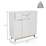 Dimensional drawing of the Chest of drawers ESTHA with 80 × 85 cm and a maximum load of 40 kg by hjh LIVING