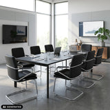 Black Rovento V cantilever chair in a conference room by hjh OFFICE (AI-generated image)