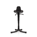 Black Standing aid TOP WORK 34 with seat, backrest and four-legged base by hjh OFFICE – 360-degree view (front view 0°)