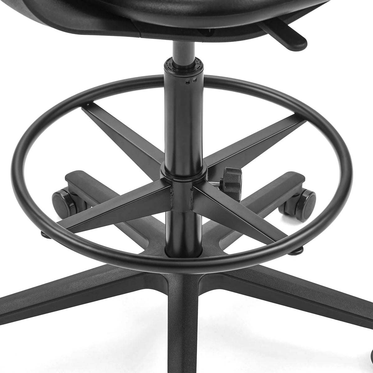 Round black metal footrest of the TOP WORK B counter chair by hjh OFFICE
