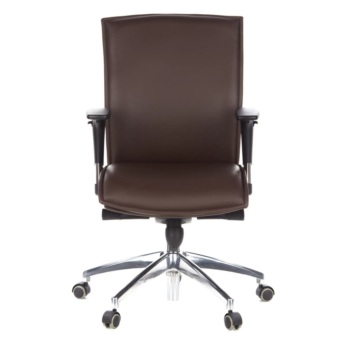 Dark brown Luxury Executive Chair MURANO 10 with armrests and five-caster base by hjh OFFICE – 360-degree view (front view 0°)