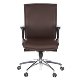 Dark brown Luxury Executive Chair MURANO 10 with armrests and five-caster base by hjh OFFICE – 360-degree view (front view 0°)