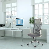 Grey Professional Office Chair AZURRO WHITE with mesh backrest and adjustable armrests by hjh OFFICE