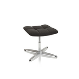 Black upholstered stool SARANTO with square seat and metal star base by hjh OFFICE – 360-degree view (front view 20°)