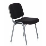 Black four-legged chair XT 600 S with silver-coloured frame by hjh OFFICE – 360-degree view (front three-quarter view 60°)