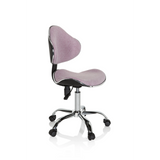 Pink Swivel Chair – Children KIDDY GTI-3 with shiny base and five castors by hjh OFFICE – 360-degree view (front three-quarter view 60°)