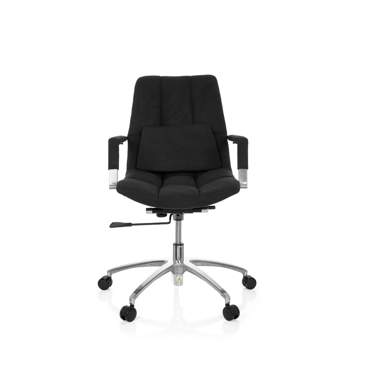 Black SARANTO Home Office Chair with fabric upholstery, armrests and five-star base on castors by hjh OFFICE